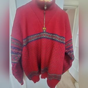 Men's Dale of Norway Wool Sweater XL Burgundy (red wine), Windproof